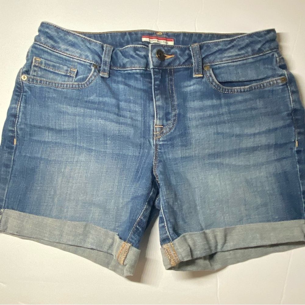 Tommy Hilfiger Ladies Denim Jean Shorts Size 2 Cuffed